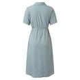 thumbnail image 5 of Sngxgn Women's Summer Long Sleeve Dress Crewneck Lace Flowy Tiered Midi Dresses(Blue,XXL), 5 of 9