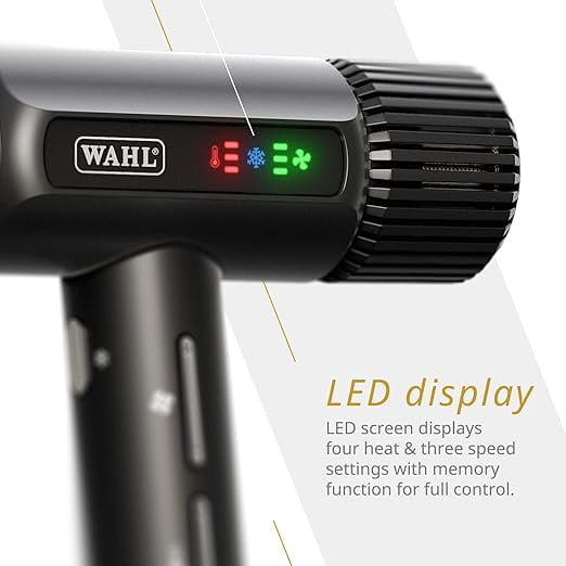 Wahl Professional Vanquish Hair Dryer, Controlled Airflow, SmoothTone Motor, 4 Heat & 3 Speed Settings, Auto-Clean Function, Lightweight, Slim Design