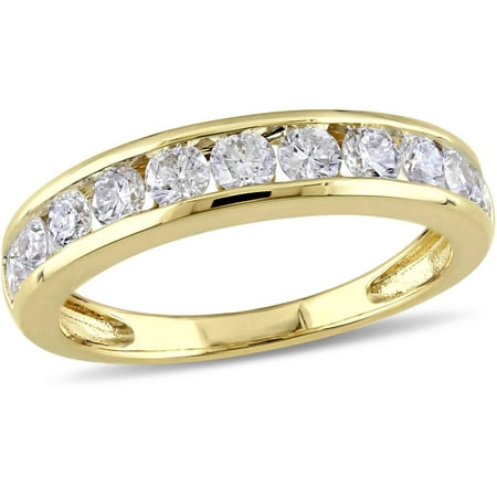 Miabella 1 Carat T.W. Diamond 14kt Yellow Gold Semi-Eternity Anniversary Ring