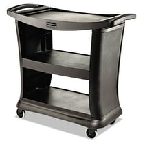 Rubbermaid Executive Service Cart Three-shelf 20.33w X 38.9d X 38.9 H Black