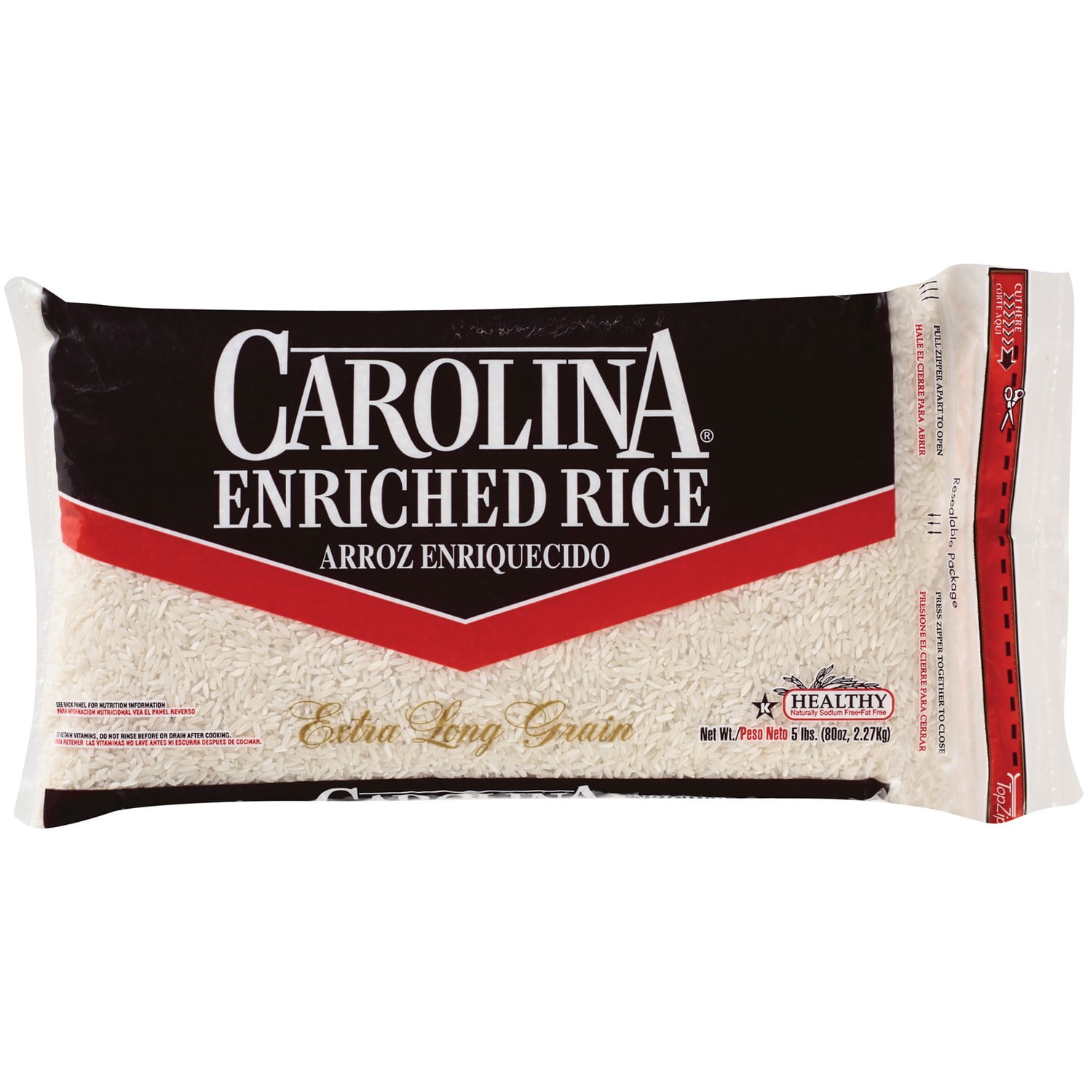 Carolina Long Grain Enriched White Rice, 5Pound Bag