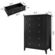 thumbnail image 2 of Cajonera Vertical con 5 Cajones - Mueble de Madera Negra con Cajones Profundos y Tiradores de Metal - Solución de Almacenamiento para Ropa, Accesorios y Artículos del Hogar, 2 of 7