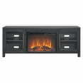 thumbnail image 4 of Evelyn&Zoe Quincy Rectangular TV Stand with 26" Log Fireplace for TV's up to 75", Charcoal Gray, 4 of 11