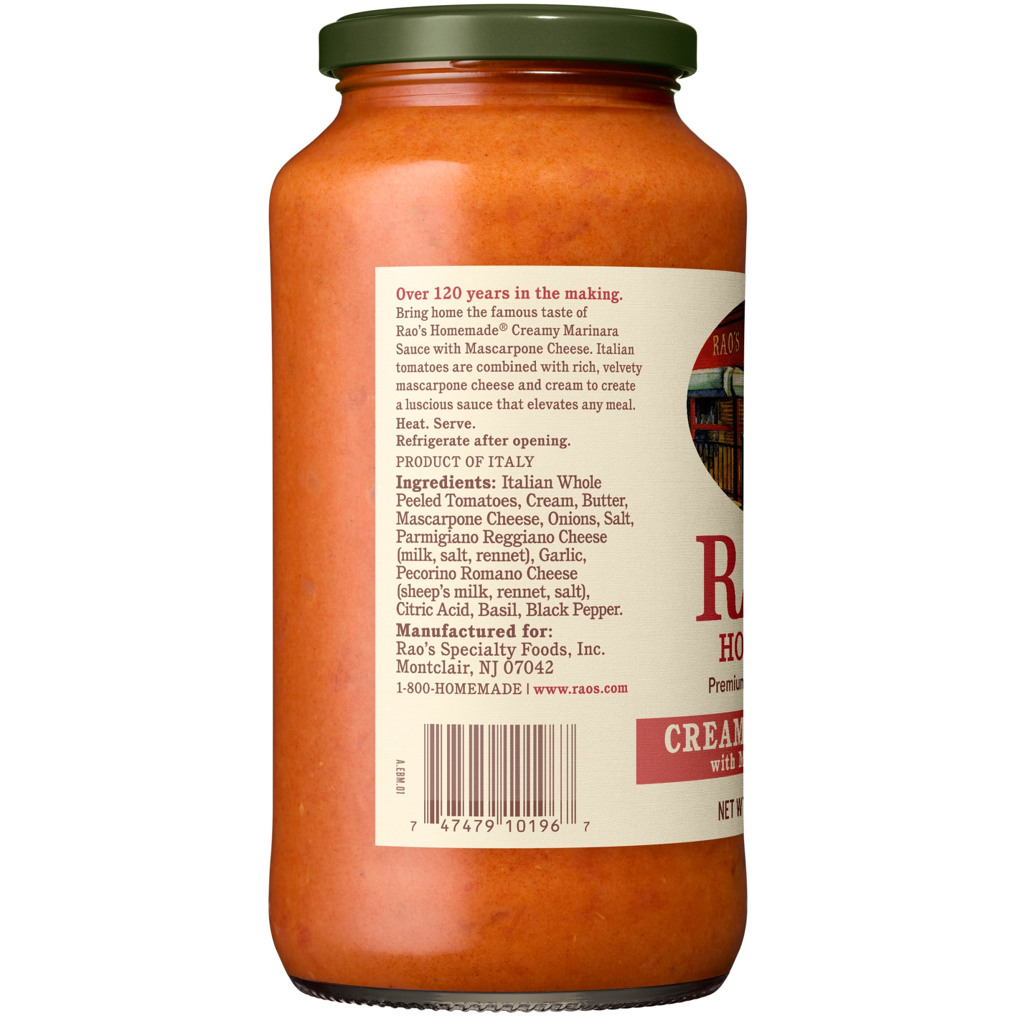Rao's Homemade Creamy Marinara with Mascarpone Sauce Made with Italian Tomatoes, 24 oz
