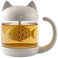 thumbnail image 1 of Taza de té de cristal con forma de gato, regalo de cumpleaños y Navidad, 1 of 7