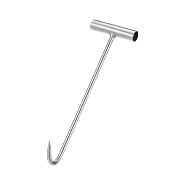 Herramienta de gancho de alcantarilla con mango en T, cubierta de drenaje, puerta enrollable de acero para elevación, gancho de elevación multiusos, g 40CM