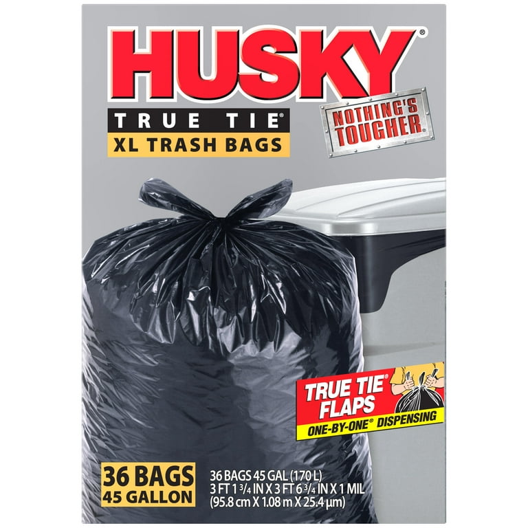 Husky Drawstring Flex Garbage Bags - 45 ct