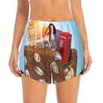 thumbnail image 2 of Sigee Trip to London for Women's Athletic Shorts High Waisted Running Shorts Pocket Sporty Short Gym Elastic Workout ShortsLarge, 2 of 9