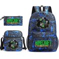thumbnail image 1 of Minecraft Backpack Three-piece Set School Bag For Teenagers Kids Student Unisex Shoulder Bag Pencil Case, 1 of 2