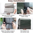 thumbnail image 4 of Headrest Cover for Recliner Chair Recliner Headrest Protector with Elastic Straps Faux Leather Headrest Cover Chair Couch Headrest Cover for Furniture Sofa Protector 17 x 27In (Dark Grey Green), 4 of 6