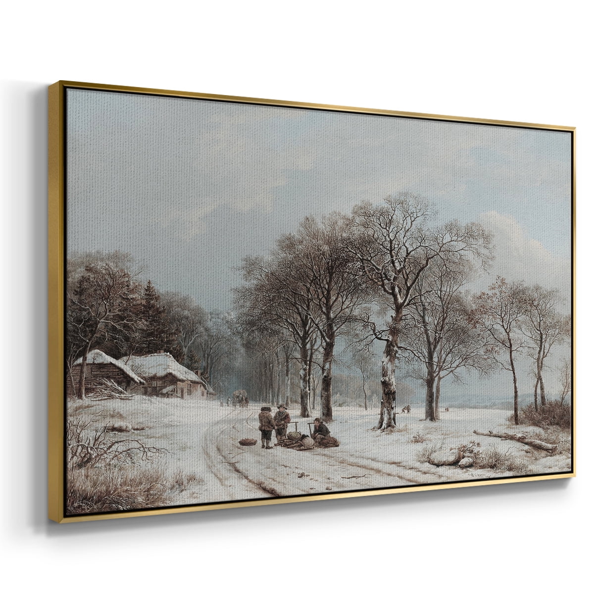 Vintage Landscape-CCLXX By Wexford Home Framed in Gold Wood Gallery Wrapped Canvas 17 in. x 25 in.