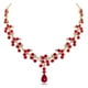 thumbnail image 2 of juego de collar y pendientes de moda para novia, joyas de diamantes de imitación, accesorios para vestido de novia para mujer (rojo), 2 of 8