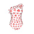 thumbnail image 4 of Yiaed Pink Hearts1 Print Women One Piece Swimsuits Tummy Control One Shoulder Bathing Suits Pattern Ruffle Swimwear-Large, 4 of 8
