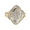 thumbnail image 3 of 10k Yellow Gold 0.85 CTTW Round and Baguette Diamond Ring (J-K, I2-I3), 3 of 5