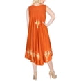 thumbnail image 4 of HAPPY BAY Women's Loose A-Line House Wear Beach Dresses L-XL Tangerine, Palm Tree, 4 of 5