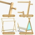thumbnail image 3 of Kids Clothing Rack With Storage Shelf & Double Rods, Foldable Dress Up Clothes Rack for Toddler Nursery, Child's Room,  Natural Bamboo (Large Size), 3 of 8