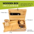 thumbnail image 2 of Large Bamboo Box with Combination Lock for Home Storage, Decorative Gift with Jar, Tray & Bags (Brown), 2 of 5