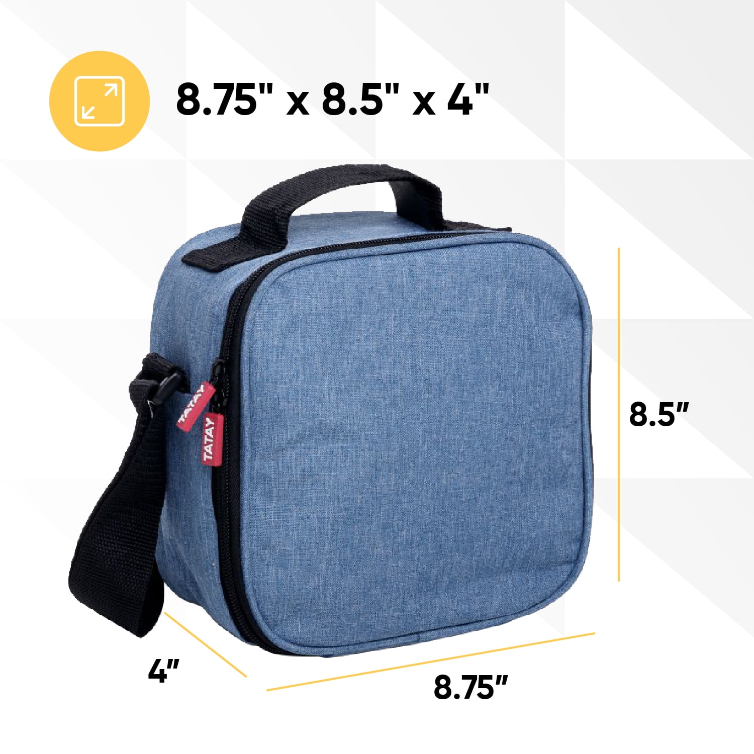 Superio Insulated Lunch Bag with Containers for Men/kids Reusable, Leak Proof Containers for Travel, and Beach, Grey Checked Small School Lunch Box