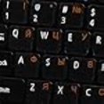 thumbnail image 3 of Russian Cyrillic Keyboard Labels Layout ON Transparent Background with Blue, Orange, RED, White OR Yellow Lettering (14X14) (Orange), 3 of 4