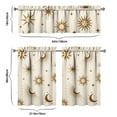 thumbnail image 6 of Kitchen Curtains 36 Inch Short - 3 Panel Set, Gothic Celestial Sun and Moon Print, Mystical Starry Night Astrology Aesthetic, Rod Pocket Window Curtain, Easy Wash, 6 of 6