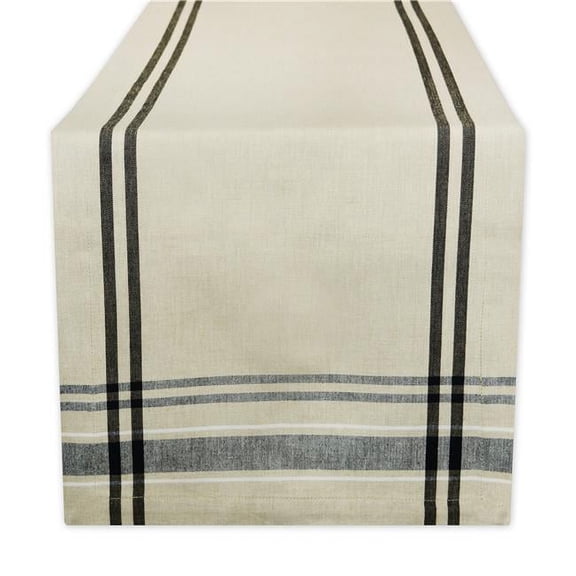 Black French Stripe Table Runner 14x108