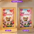 thumbnail image 2 of Hello Valentine’s Day Yorkshire Terrier Flower Crown Romantic Pink Floral Acrylic Plaque with Wood Photo Frame Box Yorkie Dog Lover Gifts Light Box - 00031, 2 of 5