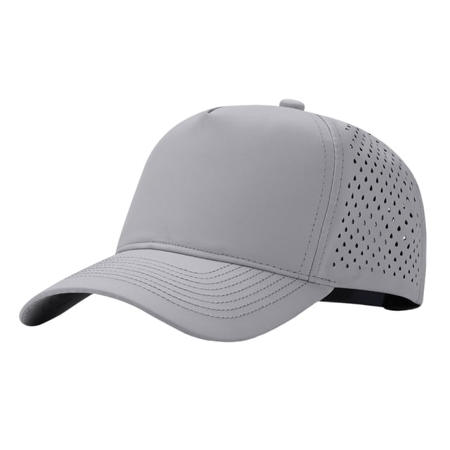TOPTIE Quick Dry Trucker Cap 5 Panel Waterproof Snapback Mid Profile Polyester Baseball Cap-Light Grey