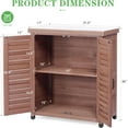 thumbnail image 2 of YEXJ Outdoor Potting Bench with Storage Cabinet and Metal Top, Wood Workstation for Outdoor Patio, Garden-31x17x36‘’-Dark Brown, 2 of 15