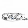 thumbnail image 2 of Womens Silver Rings High polished (no plating) Stainless Steel Ring with AAA Grade CZ in Clear DA147, 2 of 5