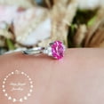 thumbnail image 4 of Oval Cut Pink Sapphire Three Stone Engagement Ring, Hot Pink Gem Promise ring, 4 of 4