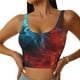 thumbnail image 1 of Fotbe Red And Blue Fire Sujetador Deportivo Largo sin Aros para Mujer con Almohadillas y Soporte Medio, Transpirable y Absorbente, Camiseta Tipo Chaleco o Tank Top-X-Large, 1 of 8