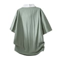 thumbnail image 7 of Mens Cotton Linen Polo Shirts Casual Short Sleeve V Neck Shirt Summer Beach Hippie Tshirt Shirt for Men Big and Tall Size M-3XL Green, 7 of 7