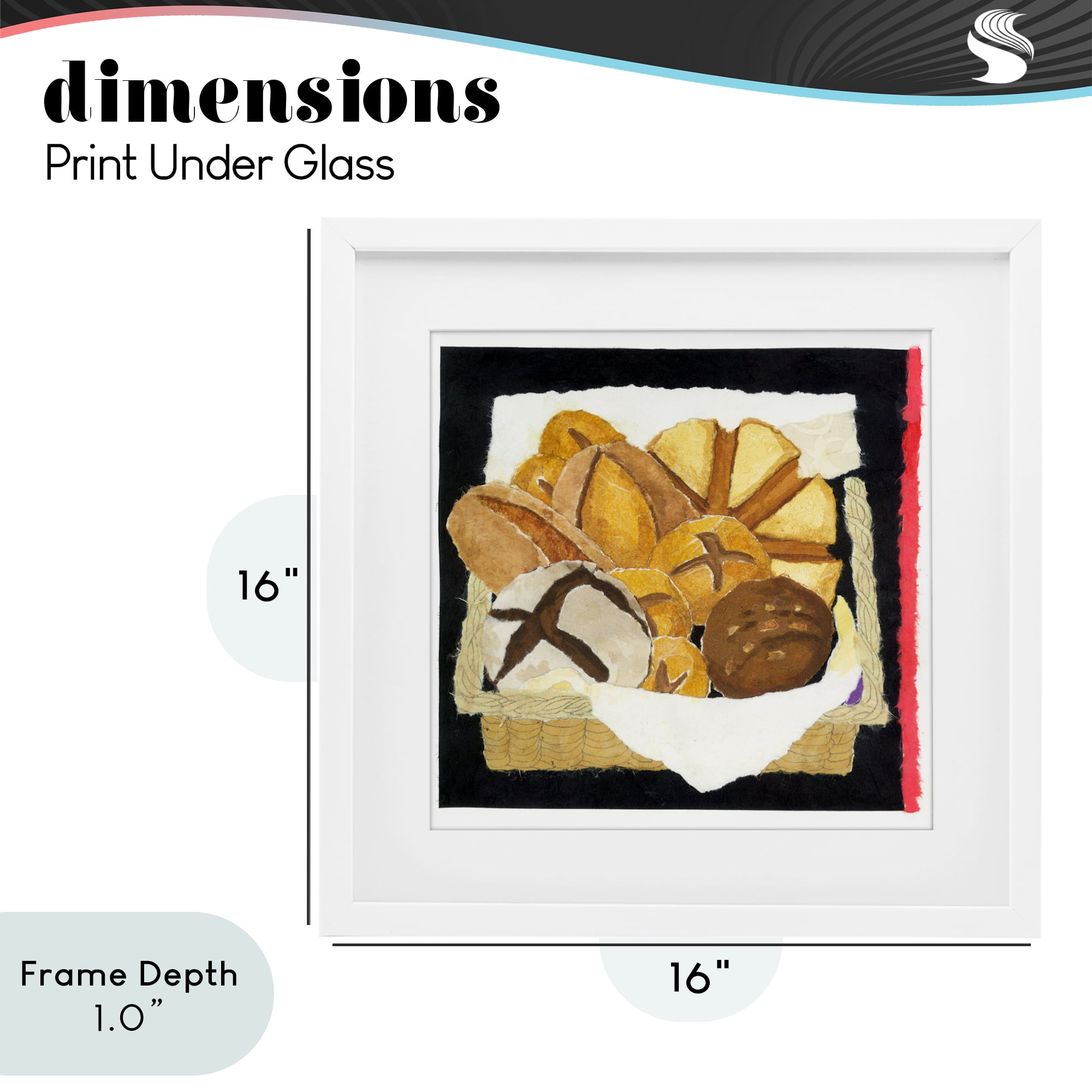 Stupell Industries Bread Box and Stripe White Framed Print Under Glass, design by Nancy Overton