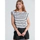 thumbnail image 2 of Camiseta Sin Mangas Informal de Verano para Mujer, Rayas Blancas, Talla L, 2 of 7