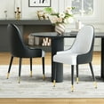 thumbnail image 6 of 2-Piece Dining Chairs Set, Black-White PU Faux Leather Upholstery with Metal Frame, Modern Design for Kitchen, Living Room, Office, 6 of 6