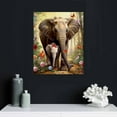 thumbnail image 4 of Nawypu  Animal Picture Wall Art Flower Elephant Lion Giraffe in Forest Wildlife Painting Artwork for Bedroom Home Living Room Decor Stretched and Framed Ready to Hang, 4 of 4