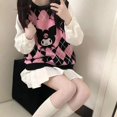 thumbnail image 4 of Sanrio-Chaleco de Hello Kitty para mujer, figura de Anime Kuromi Y2K, suéter tejido para niña dulce, diseño versátil a la moda, abrigo de estilo universitario para mujer, 4 of 4