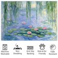 thumbnail image 4 of Area Rug For Living Room, Washable Oil Painting Lotus Pond Printed Rug, Green Rectangle Rugs Non-Slip Carpet For Kitchen, Bedroom, Office, Dining Room Decorative Carpet, 4 of 7