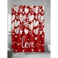 thumbnail image 5 of Red Love Valentines Small Stall Shower Curtain, Waterproof Shower Curtains for Bathroom, White Love Heart Washable Fabric Cloth Bath Curtain for Bathtub Decoration with Hooks 36x78 Inches, 5 of 6