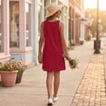 thumbnail image 4 of Womens Summer Dress Sleeveless Button Casual Sundresses with Pockets Loose Solid Tank Dresses, M, 4 of 7