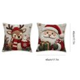 thumbnail image 3 of Christmas Pillow Covers 18x18 Set of 2, Rustic Santa SnowmanTeddy Bear Reindeer Winter Hoilday Decorative Throw Pillow Covers for Home Bedroom Living Room(C), 3 of 6