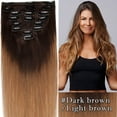 thumbnail image 3 of SEGO Clip in Hair Extensions 100% Real Remy Human Hair Full Head Straight Balayage Hair 8-24 inch, 3 of 10