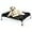 Black, variant on Elevated Raised Dog Bed-Cooling Outdoor Dog Cot Bed for Medium Sized Dogs Three-Sided Fence Raised Pet Cot with Mesh &No-Slip Feet Dog Hammock Bed with Removable Bolster-29 x 18" Beige Coffee