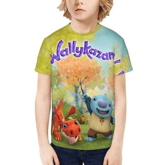 Wallykazam T-Shirt for Boys Girls Youth, 3D Printed Graphic T-Shirts Short Sleeve Summer Casual Tee Shirts for Kids