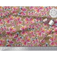thumbnail image 2 of Soimoi Brown Moss Georgette Fabric Insect Watercolor Printed Craft Fabric by The Yard 42 Inch Wide, 2 of 3