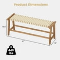 thumbnail image 3 of Gymax 47'' Long Teak Wood Patio Bench w/Weave Seat Solid Wood Legs Backless for Porch, 3 of 10