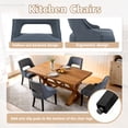 thumbnail image 2 of ClinQ Dining Chair,Morden Wood Leg Upholstered Kitchen Chair Set of 6,PU in Navyblue, 2 of 6