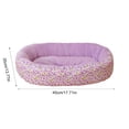 thumbnail image 3 of Floral Printed Pet Bed, All Season Use Soft Cozy Oval Dogs Bed with Removable Cover, Egg-Crate Foam Pet Bed Couch, Non-Slip Bottom (Purple, 17''x13''), 3 of 6