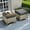 Black, variant on Ovios Outdoor Patio Ottoman with Cushion Wicker Coffee Table Extra Seat for Garden, Backyard, Porch, or Balcony