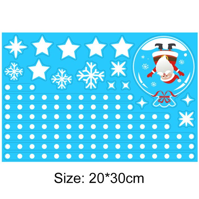 Calcomanía de ventana de Navidad Pegatinas de copo de nieve de Papá Noel Calcomanías de pared de invierno para habitaciones de niños Decoraciones de ventana de Navidad de Año Nuevo Tan Jianjun unisex